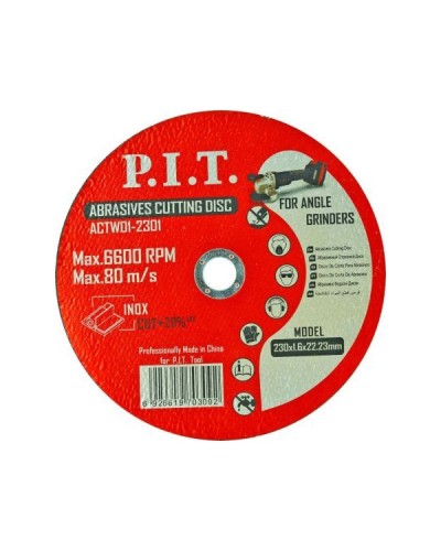 Диск отрезной по металлу P.I.T. 230x22,2x1,6 мм 10 шт в уп.