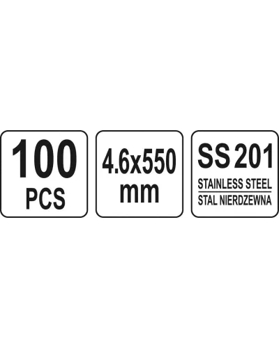 YT-70568 Стяжки (хомуты) стальные 4,6х550мм, 100 шт, YATO