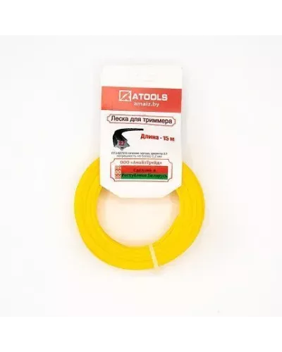 ATOOLS Леска триммерная сечение звезда диаметр 2,7, катушка 15 м., ЛТЗ-027015