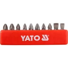 Биты в наборе 1/4"х25мм (10шт) S2 HRC58-62 "Yato"