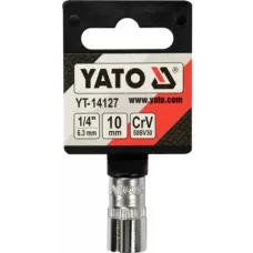 Головка торцевая 1/4" 6гр. 10мм L25мм CrV на держателе "Yato"