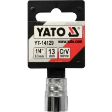Головка торцевая 1/4" 6гр. 13мм L25мм CrV на держателе "Yato"