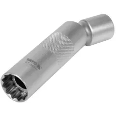 Головка свечная 3/8" 12-гранная 16мм L98мм шарнирная с магнитом CrV "Yato"