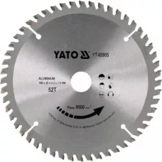 Диск пильный по алюминию 160/20 52T с твердосплавными напайками "Yato"