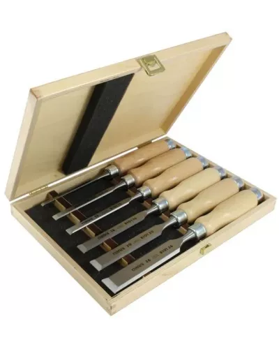 Набор из 6 плоских стамесок Narex Wood Line Profi (светлые) 853055