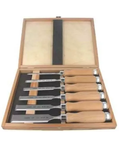 Набор из 6 плоских стамесок Narex Wood Line Profi (светлые) 853055