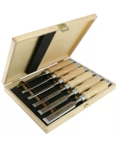 Набор из 6 плоских стамесок Narex Wood Line Profi (светлые) 853055