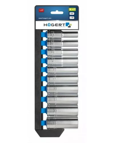 Набор головок глубоких шестигранных 76 мм, 1/2″, 10 шт. HT1A888