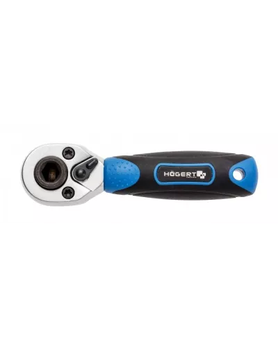Трещотка короткая 1/4″ для насадок и бит 1/4 HT1R391