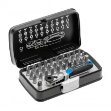 Набор бит с трещоткой 1/4″, SL, PH, PZ, HEX, TORX, TORX c отверстием, 33 шт. HT1R460
