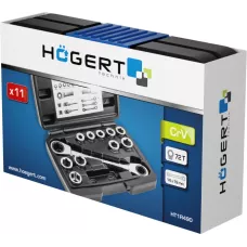 Накидной ключ с трещотками, 11 насадок HT1R490