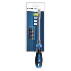 Отвертка с гибким стержнем и комплектом бит (4 мм/5 мм/6 мм/PH1/PH2/PH3/T15/T20) 8 шт. HT1S090