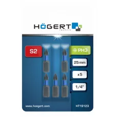 Биты ударные PH3, 25 мм, сталь S2, 5 шт. HT1S123