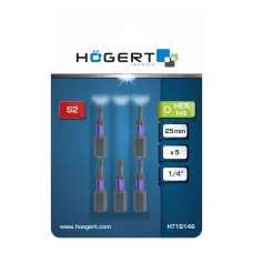 Биты ударные HEX 4, 25 мм, сталь S2,  5 шт. HT1S146