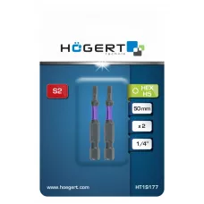 Биты ударные HEX 2, 50 мм, сталь S2,  2 шт. HT1S177