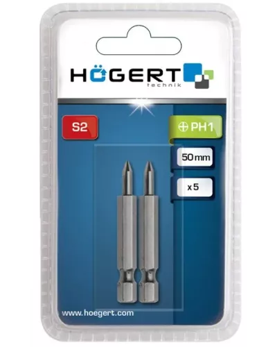 Биты PH1, 50 мм, сталь S2, 2 шт. HT1S310