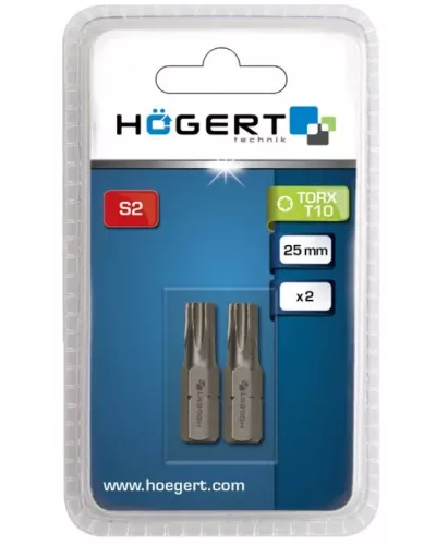 Биты TORX  10, 25 мм, сталь S2, 2 шт. HT1S361