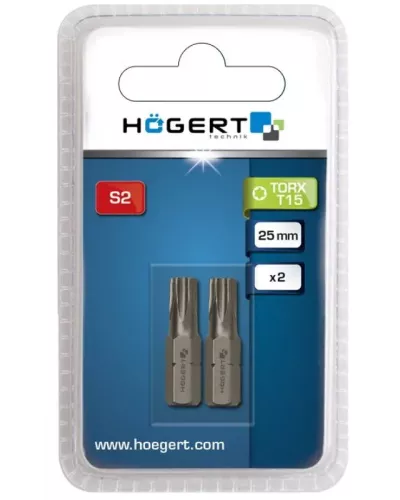 Биты TORX 15, 25 мм, сталь S2, 2 шт. HT1S362
