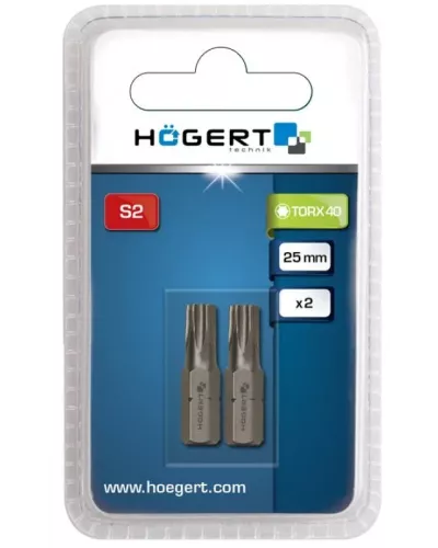 Биты TORX  40, 25 мм, сталь S2, 2 шт. HT1S367