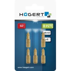 Биты PZ1 25 мм, сталь S2, нитрид титана, 5 шт. HT1S384
