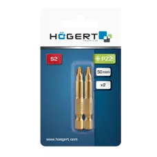 Биты PZ2 50 мм, сталь S2, нитрид титана, 2 шт. HT1S395