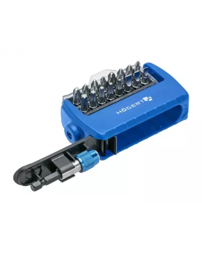 Набор бит с битодержателем 1/4″, SL, PH, PZ, TORX, 17 шт. HT1S401