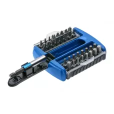 Набор бит с битодержателем 1/4″, SL, PH, PZ, HEX, TORX, 33 шт. HT1S402