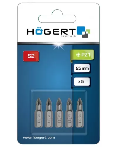 Биты PZ1 25 мм, сталь S2, PROFI, 5 шт. HT1S454