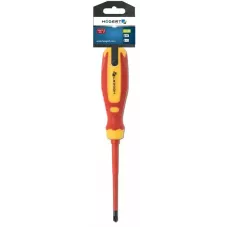 Отвертка диэлектрическая крестовая для электромонтажных работ PH1/SL5, 100 мм, 1000 V, сталь CrMo HT1S973