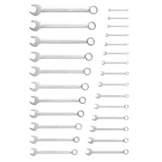 Набор комбинированныйх ключей  6-32 мм, 26 шт., сталь CrV, DIN 3113 в сумке с подвесом HT1W496