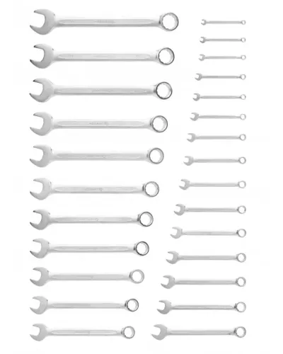 Набор комбинированныйх ключей  6-32 мм, 26 шт., сталь CrV, DIN 3113 в сумке с подвесом HT1W496