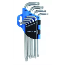 Набор Г-образных ключей TORX, Т10-Т50, CrV, 9 шт. HT1W814