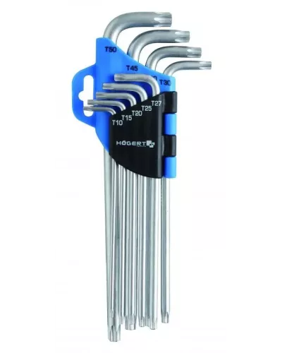 Набор Г-образных удлиненных ключей TORX, Т10-Т50, 9 шт. HT1W818