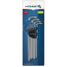Набор Г-образных удлиненных ключей TORX, Т10-Т50, 9 шт. HT1W818