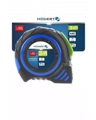 Рулетка 3 м х 16 мм, покрыта нейлоном, автостоп, с магнитом, MID HT4M400