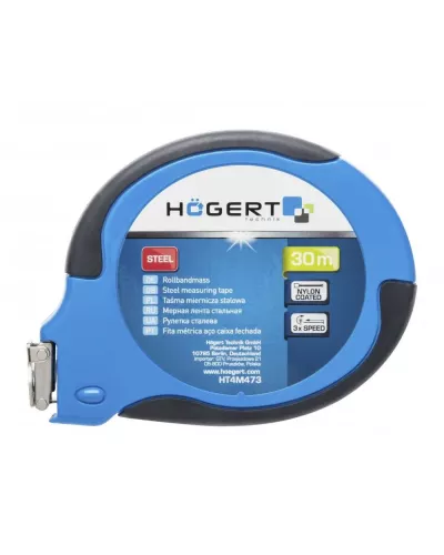 Рулетка стальная лента 30 м х 9,5 мм HT4M473