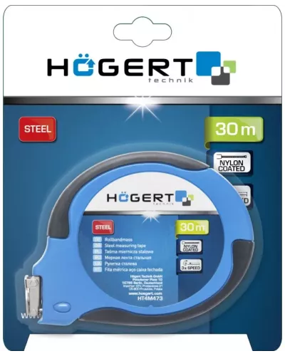 Рулетка стальная лента 30 м х 9,5 мм HT4M473