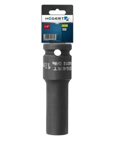 Головка торцевая ударная глубокая шестигранная 1/2″, 12 мм, DIN 3121, CrMo HT4R012