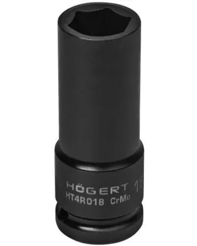 Головка торцевая ударная глубокая шестигранная 1/2″, 18 мм, DIN 3121, CrMo HT4R018