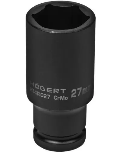Головка торцевая ударная глубокая шестигранная 1/2″, 27 мм, DIN 3121, CrMo HT4R027