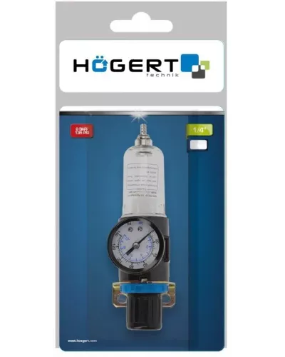 Фильтр-регулятор с манометром пневматический 1/4″, 90см³, 9 бар/135 PSI HT4R872