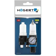 Фильтр-регулятор с манометром и лубрикатор пневматический 1/4″, 25см³/15см³, 9 бар/135 PSI HT4R874