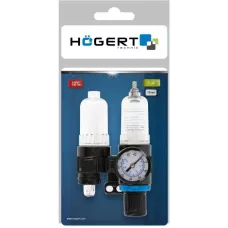 Фильтр-регулятор с манометром и лубрикатор пневматический 1/4″, 25см³/15см³, 9 бар/135 PSI HT4R874