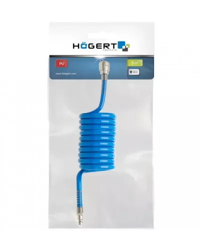 Шланг спиральный пневматический PU 5м, 6×8 мм HT4R890