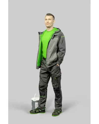 HEINER Куртка водостойкая темно-серая/зеленая 2XL (56) HT5K249-2XL