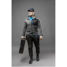 NISTER Толстовка рабочая серый меланж/синяя 2XL (56) HT5K900-2XL