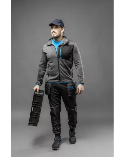 NISTER Толстовка рабочая серый меланж/синяя XL (54) HT5K900-XL