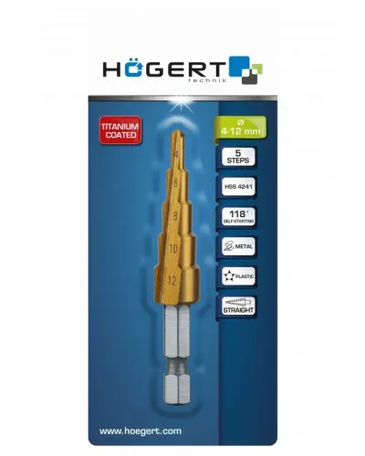 Сверло ступенчатое 4-12 мм HT6D321