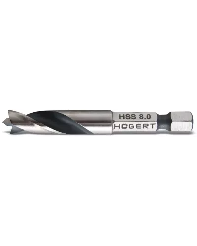 Сверло по дереву с шестигранным хвостовиком, HSS 8 х 60 мм HT6D348