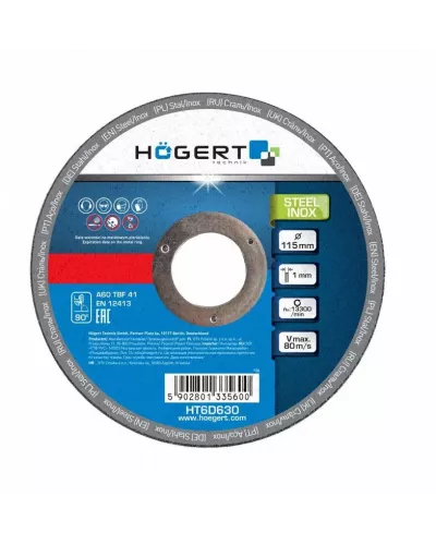 Диск отрезной по металлу Inox 20 шт. 115×1,0x22,23 HT6D630